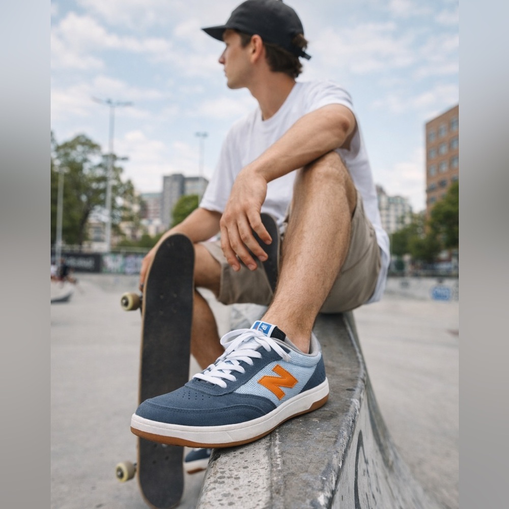 New Balance Men's Blue and Orange Low-Top Sneakers